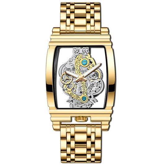 Relógio de quartzo luxo transparente
